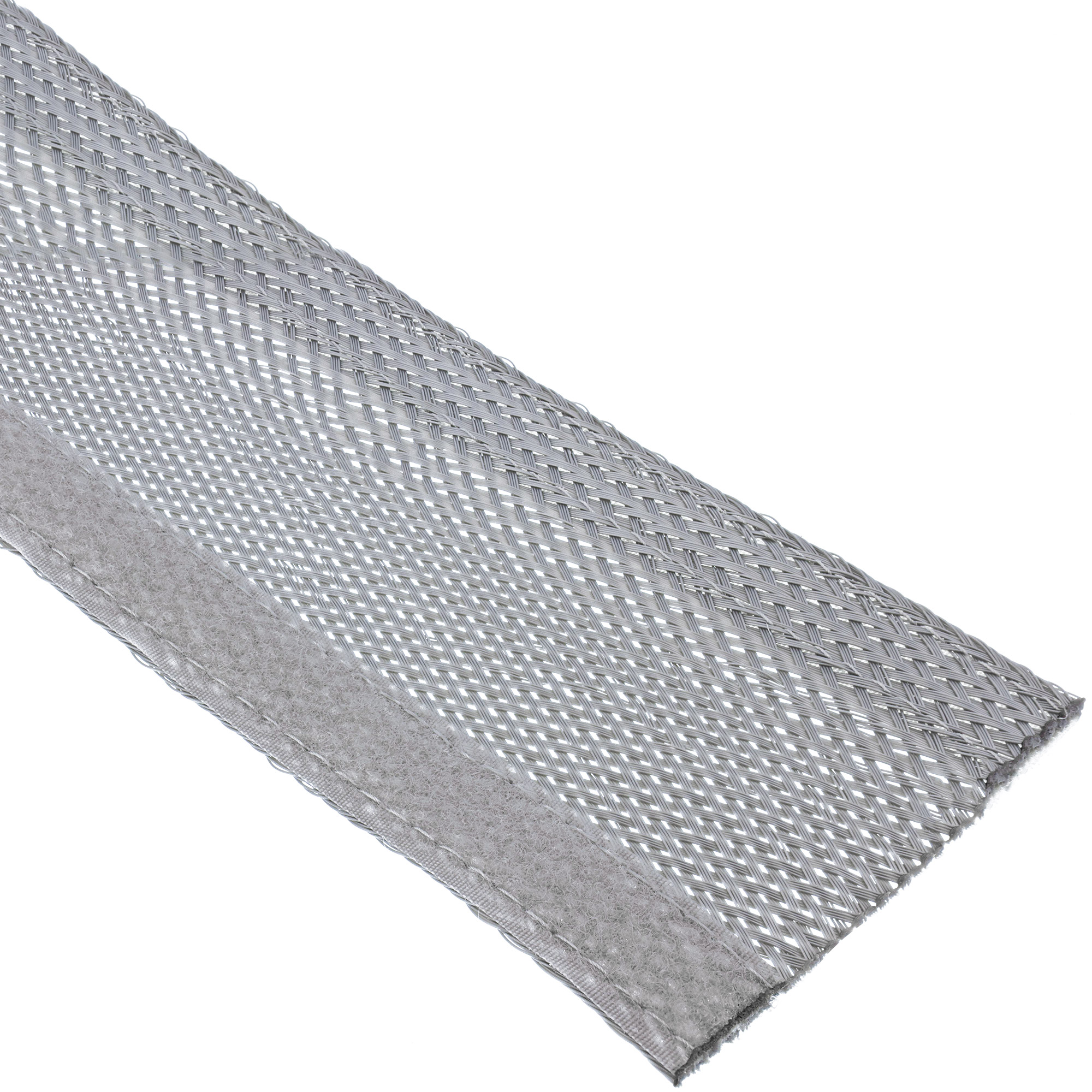 Inline® Kabelschlauch, Gewebeschlauch mit Klettverschluss, 1m x 25mm grau