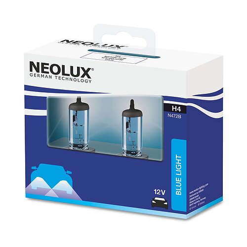 NEOLUX H4 12V 60/55W P43t Blue Light 2 Stück