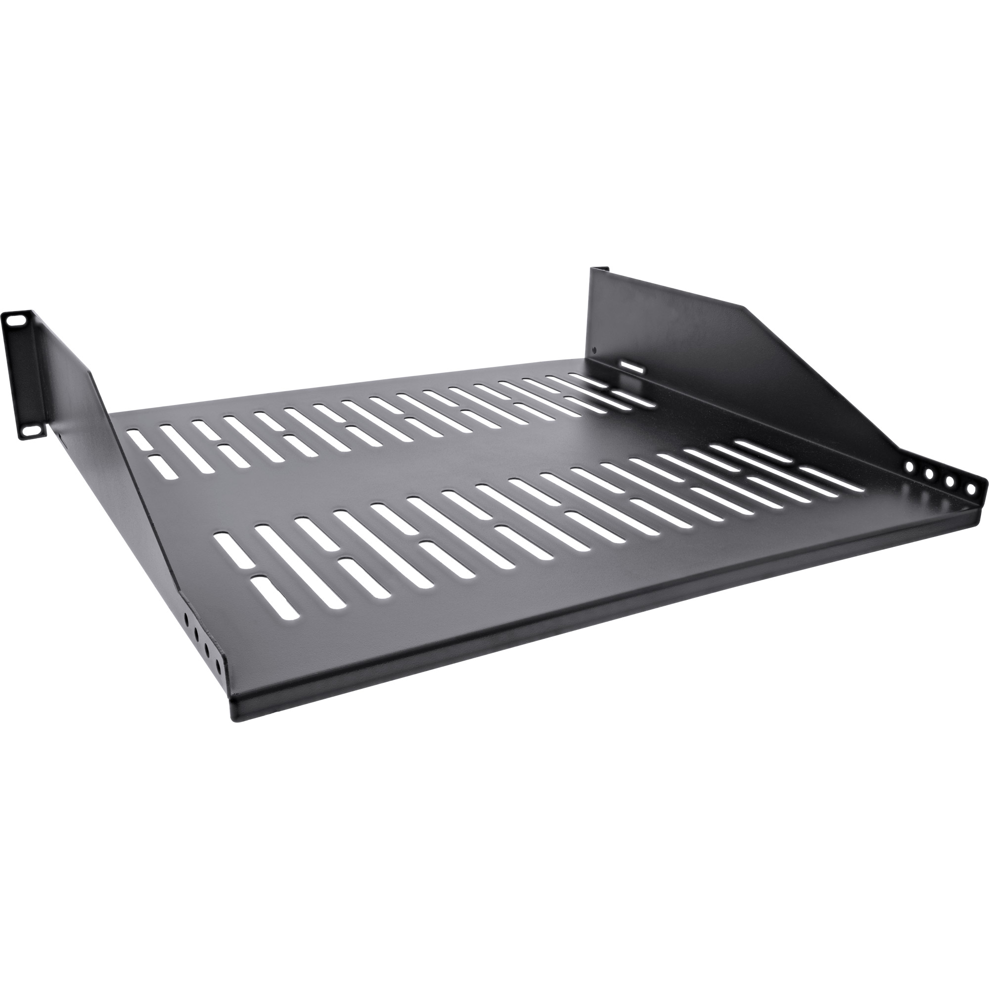 Inline® 19" Fachboden, 400mm, 20kg, 2HE, RAL 9005 schwarz