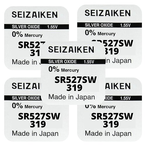 5x SR527SW SR64 319 Silberoxid Batterie Seizaiken 1,55V