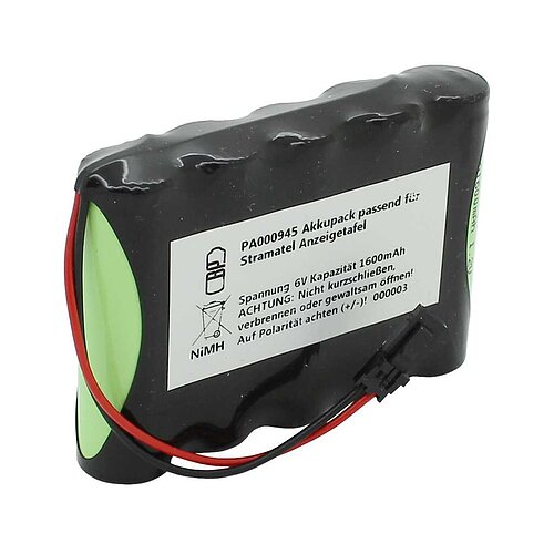 Akkupack NiMH 6V 1600mAh passend für Stramatel Anzeigetafel 160105 Akkupack NiMH 6V 1600mAh passend für Stramatel Anzeigetafel 160105