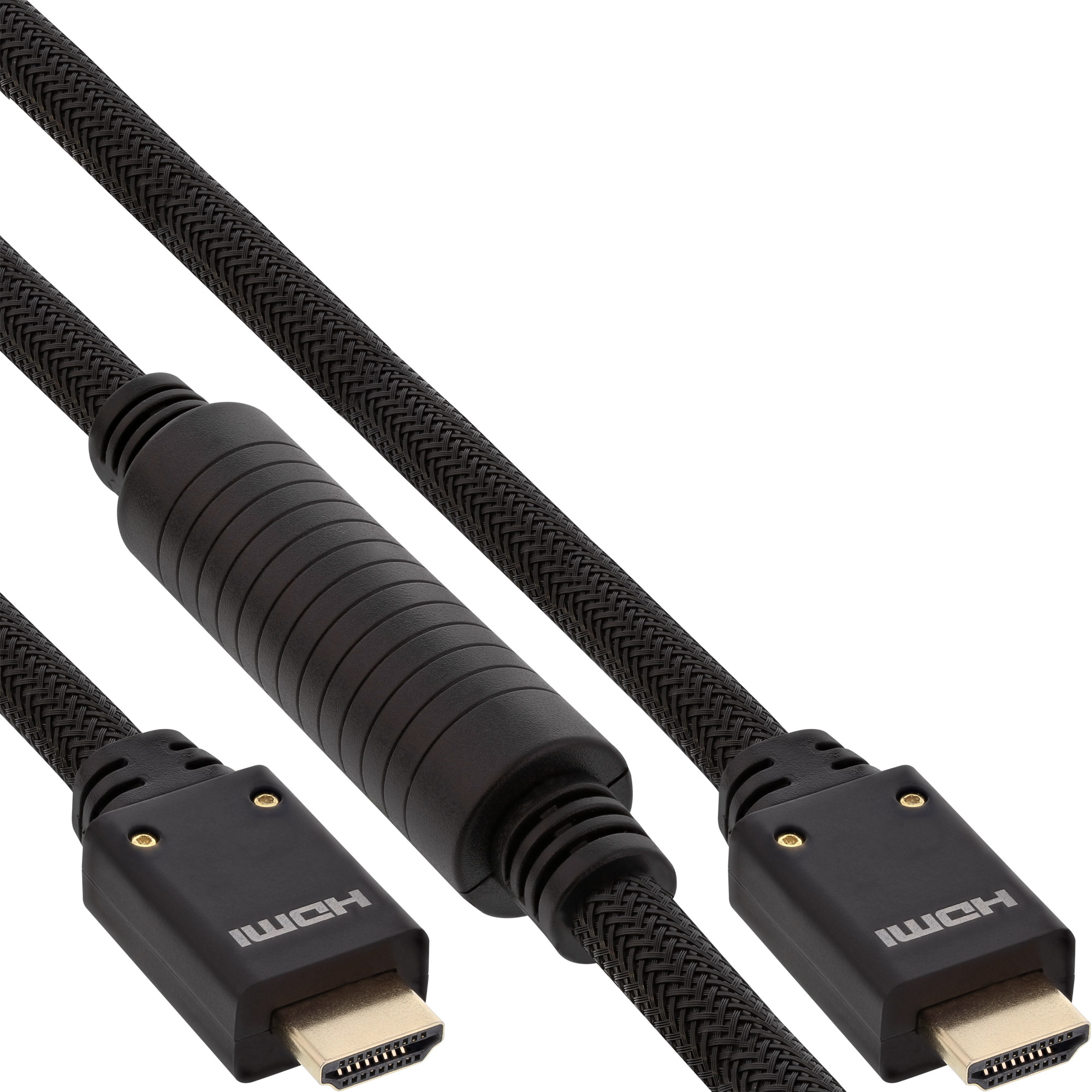 Inline® HDMI Aktiv-Kabel, HDMI-High Speed mit Ethernet, 4K2K, ST/ST, 20m Nylon