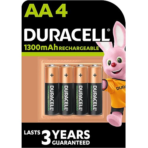 4x Duracell NiMH AA Mignon 1300mAh HR6 Akku
