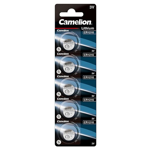 5x Camelion CR1216 Lithium Knopfzelle 3V - 1 x 5er Streifen