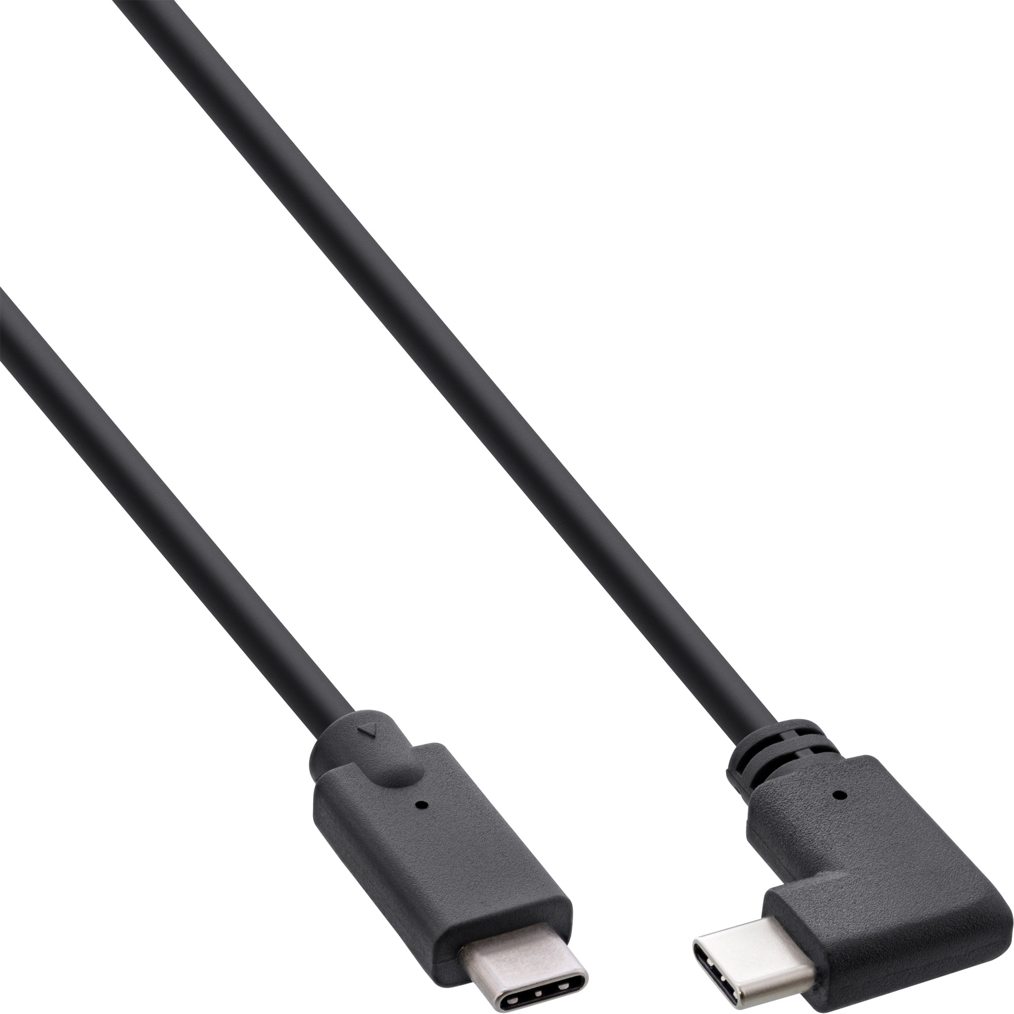 Inline® USB 3.2 Gen.2 Kabel, USB-C Stecker/Stecker gewinkelt, schwarz, 1,5m