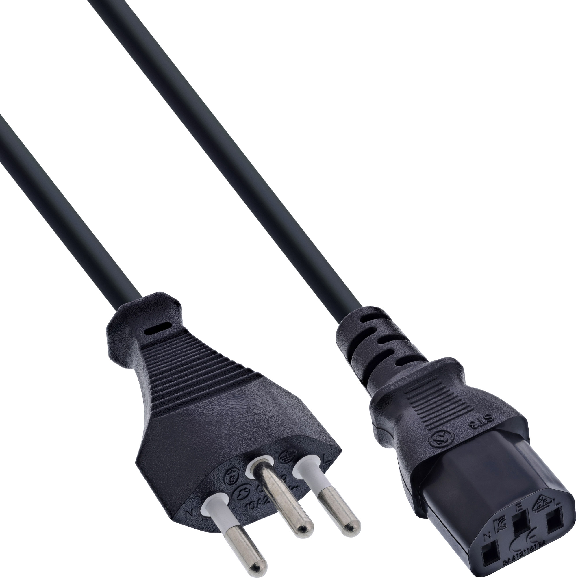 Inline® Netzkabel, Netzstecker Schweiz auf Kaltgerätestecker C13, 5m Inline® Netzkabel, Netzstecker Schweiz auf Kaltgerätestecker C13, 5m