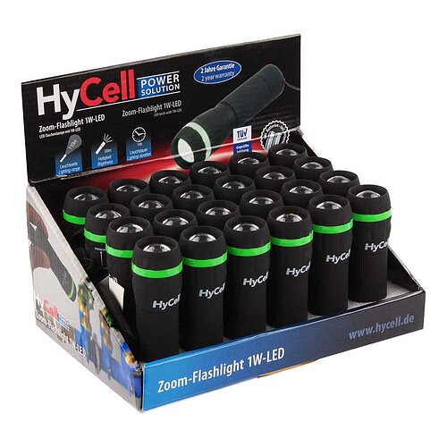 HyCell Zoom LED-Taschenlampe 1W 1600-0108 Display