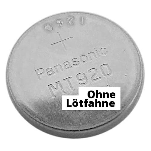 MT920 Lithium Akku Knopfzelle Panasonic 1,5 V - ohne Lötfahne MT920 Lithium Akku Knopfzelle Panasonic 1,5 V - ohne Lötfahne