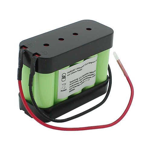 Akkupack NiMH 12V 900mAh F2x5 Mignon AA mit 150mm Kabel Akkupack NiMH 12V 900mAh F2x5 Mignon AA mit 150mm Kabel