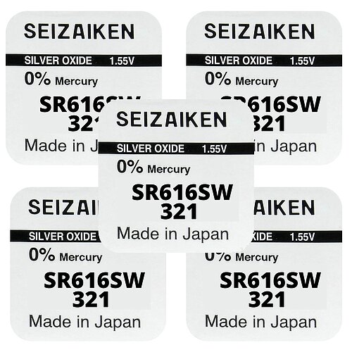 5x SR616SW SR65 321 Silberoxid Batterie Seizaiken 1,55 V