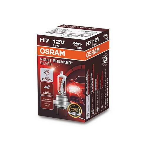 OSRAM H7 12V 55W PX26d NIGHT BREAKER® SILVER +100% 1 Stück