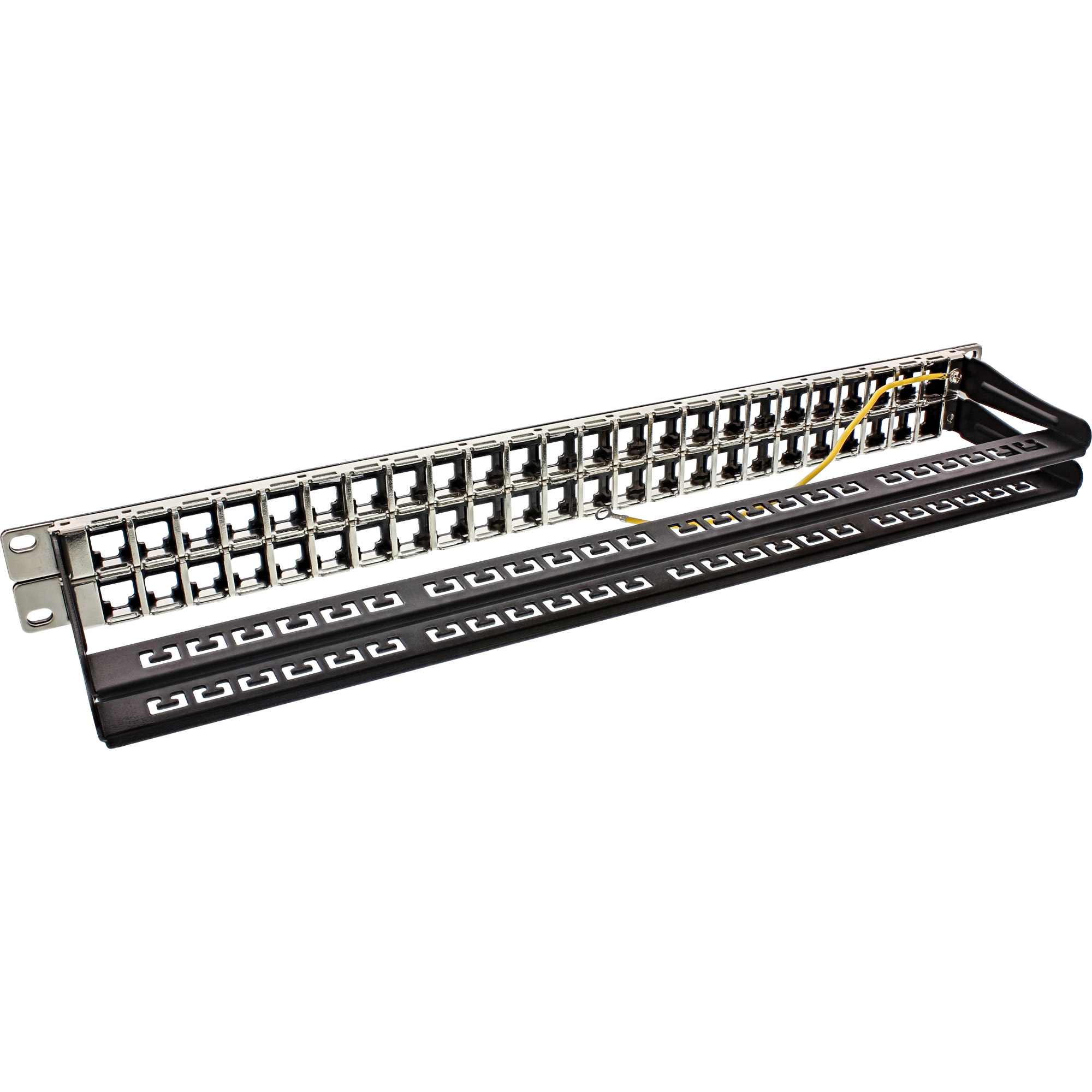 Inline® Patchfeld Leerblech 48-fach, für RJ45 Keystone Snap-In 19"/1HE, schwarz
