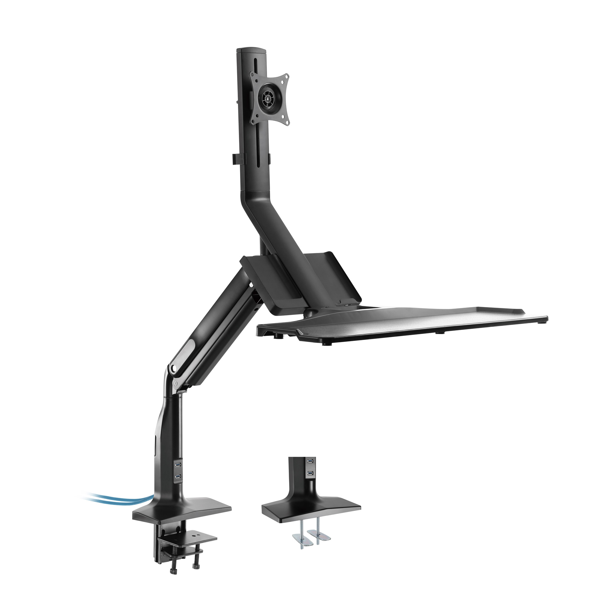 Inline® Workstation-Tischhalterung mit Lifter, beweglich, bis 81cm (32") / 9kg