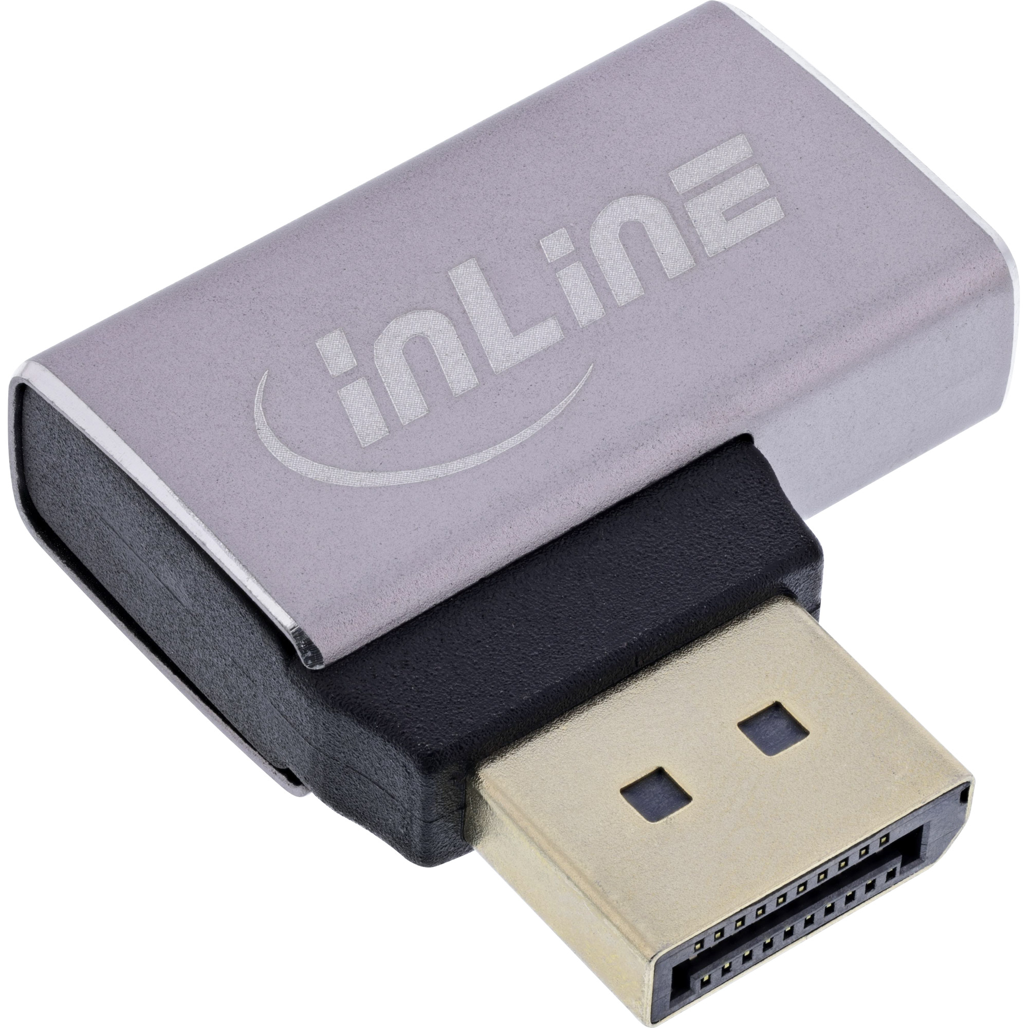 InLine® DisplayPort 1.4 Adapter, DisplayPort Stecker / Buchse, 90° links, 8K UHD