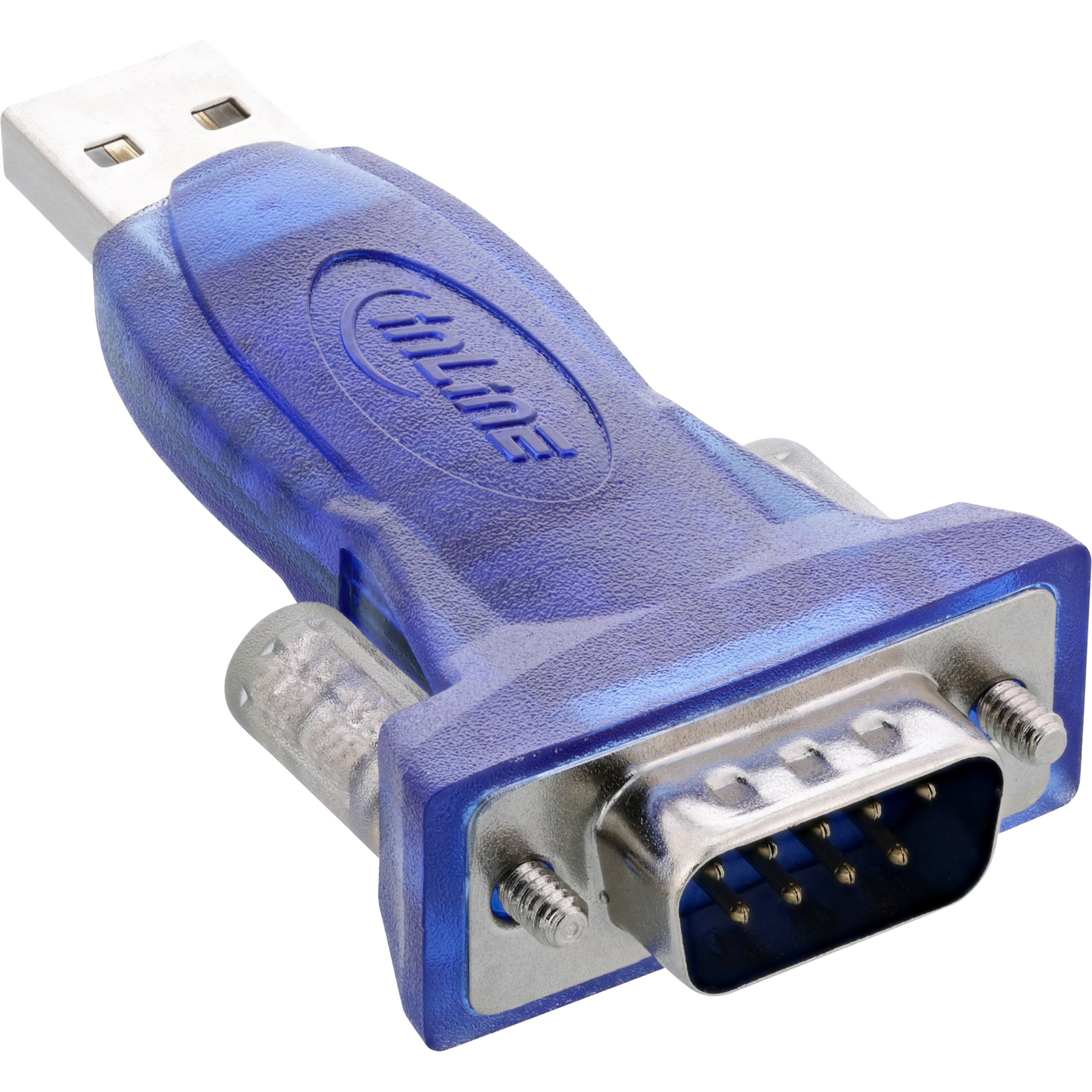 Inline® USB zu Seriell Adapter, ST A an 9pol Sub D ST, mit USB VerLängerung 0,8m