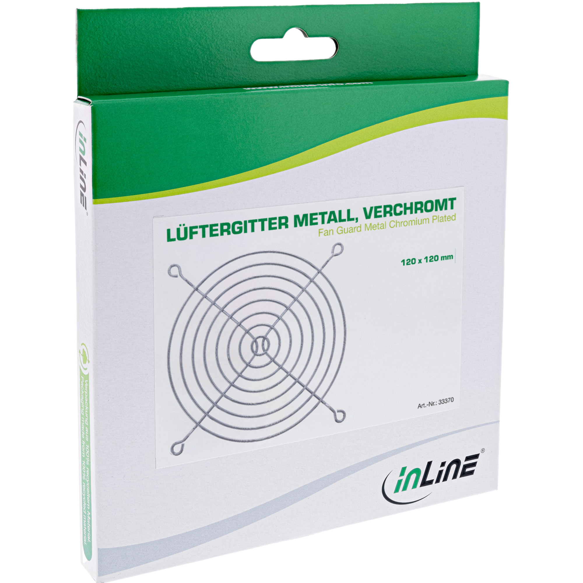 Inline® Lüftergitter Metall, verchromt, 120x120mm