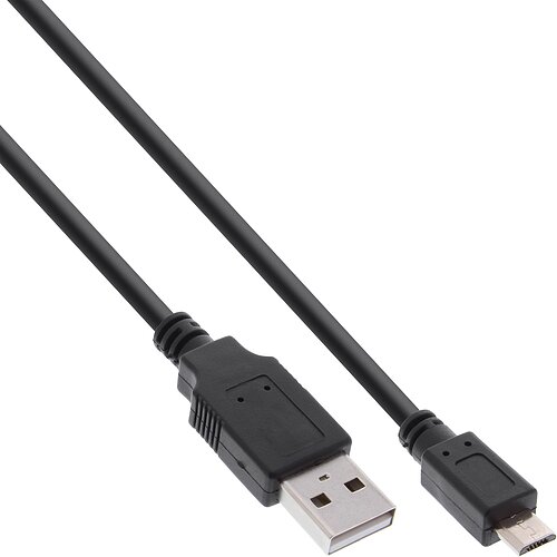 Inline® Micro-USB 2.0 Kabel, Schnellladekab., USB-A ST/Micro-B ST, schwarz, 1m