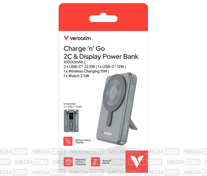 Powerbank Charge'n'Go 2C, 10.000mAh, Klappstand, grau Powerbank Charge'n'Go 2C, 10.000mAh, Klappstand, grau