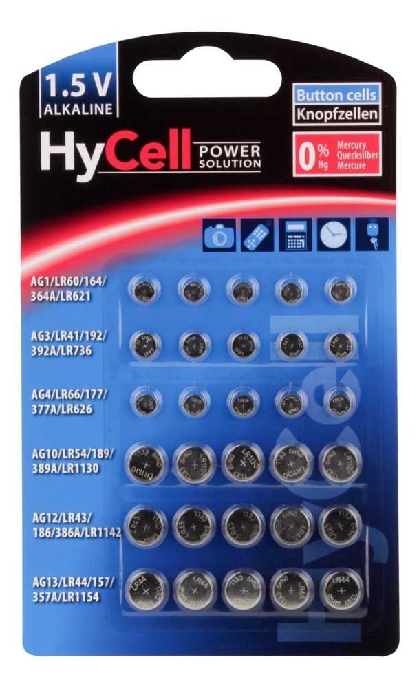 ANSMANN 5015473 Knopfzellen-Set HyCell Alkaline, 30-teilig
