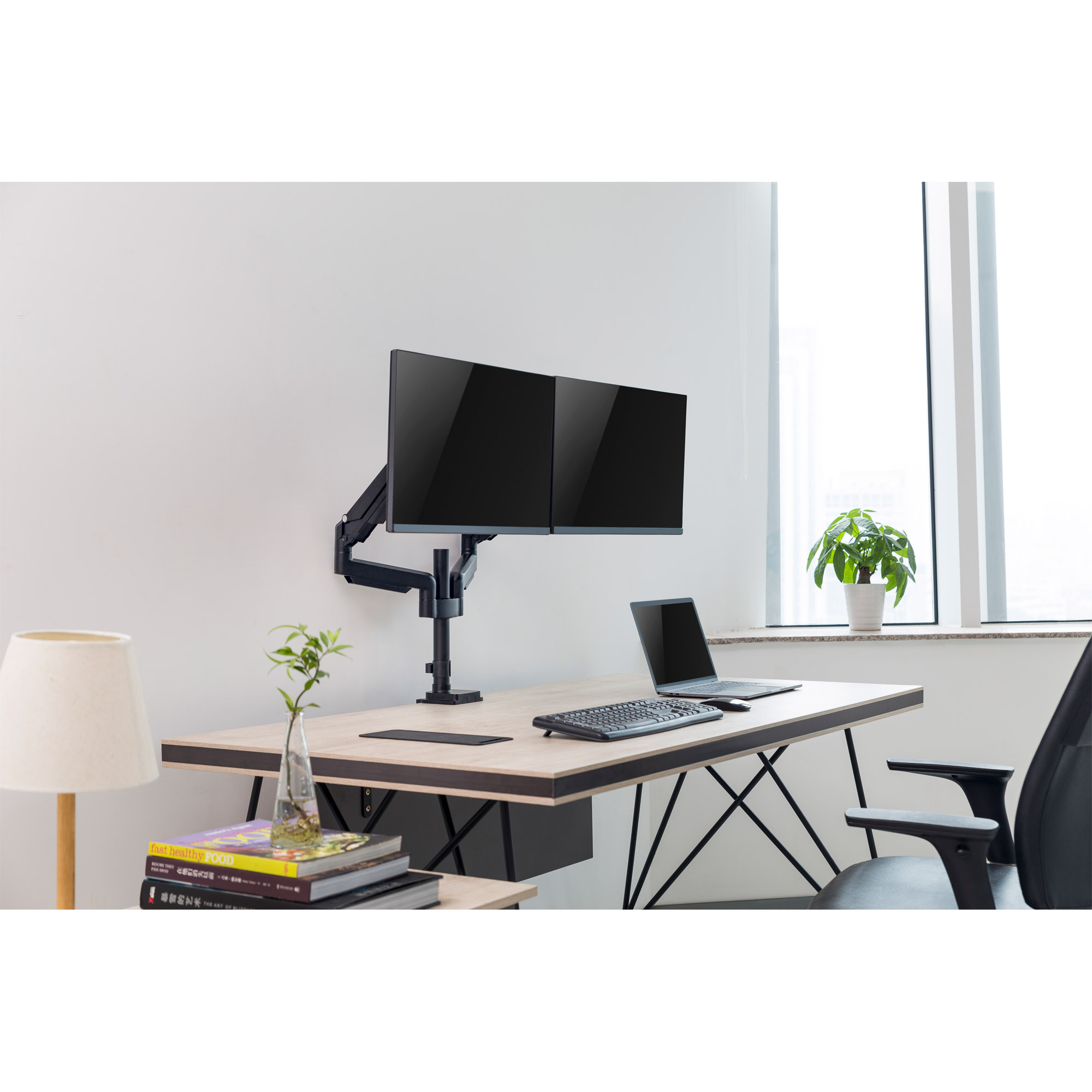 Inline® Tischhalterung mit Lifter, für zwei Monitore bis 82cm (32"), 9kg