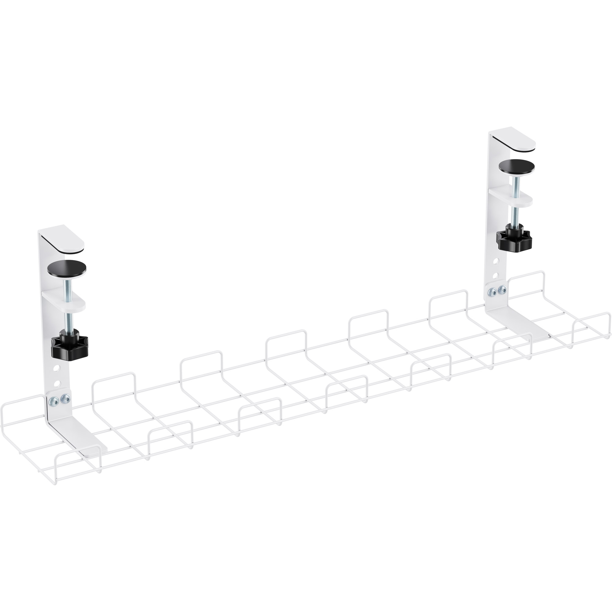 InLine® Kabelführungs-Gitter 60cm für Tischmontage mit Schraubklemmen, weiß