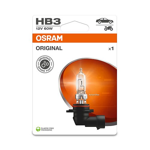 OSRAM HB3 12V 60W P20d 1 Stück Blister Original 9005-01B