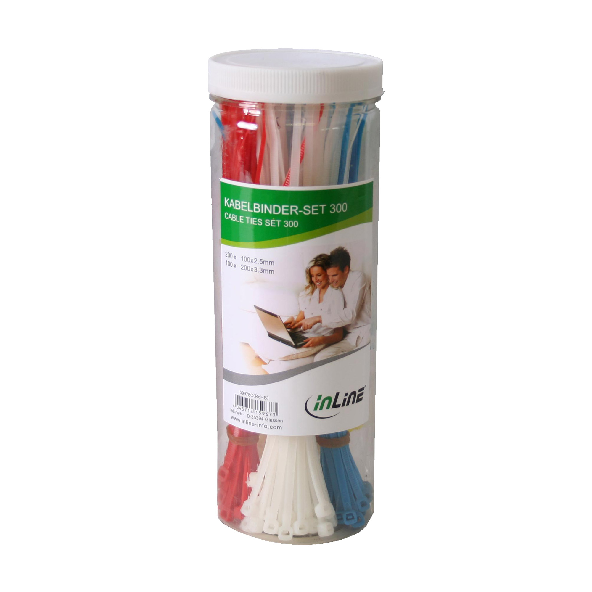 Inline® Kabelbinder-Set, 300 Stück