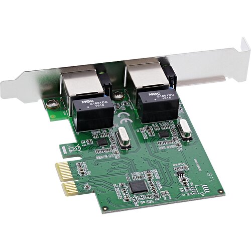 Inline® Dual Gigabit Netzwerkkarte, PCI Express, 2x 1Gb/s, PCIe x1, inkl. LP