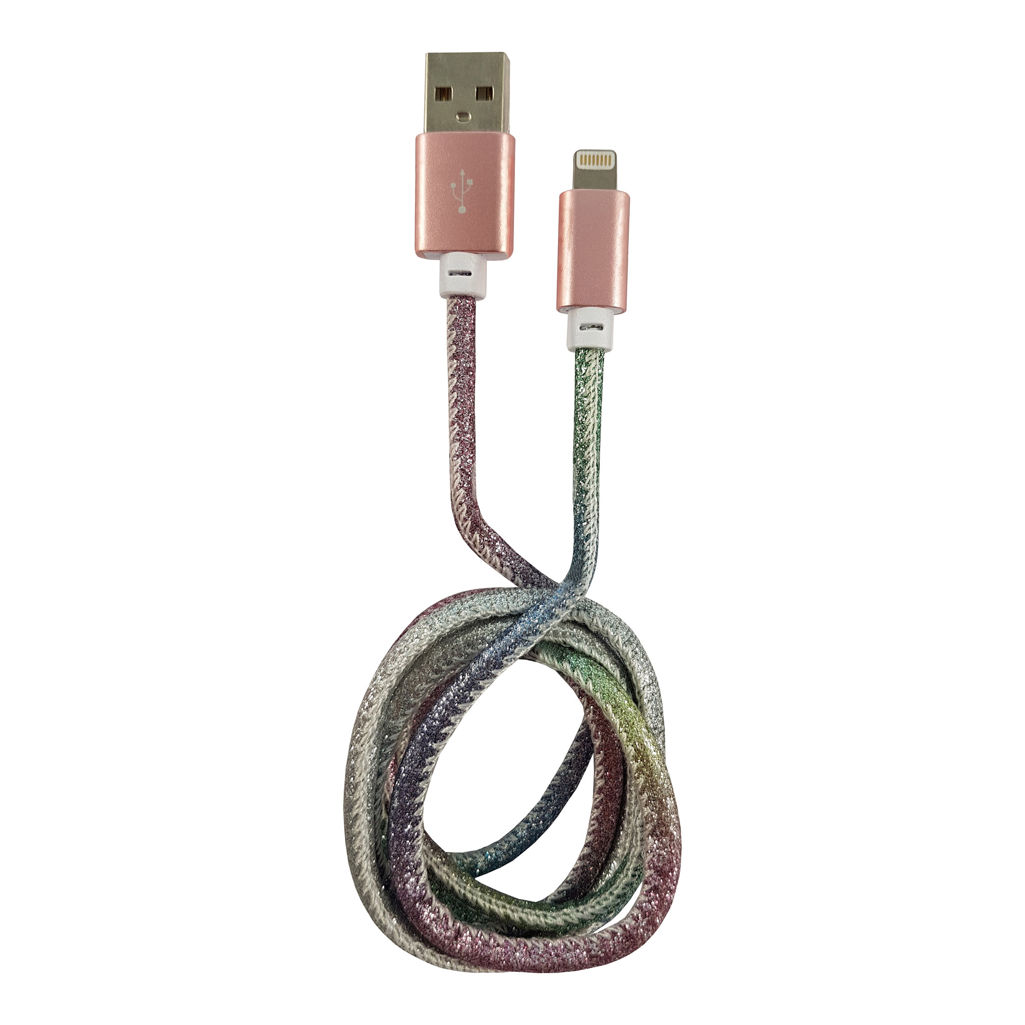 LC-Power LC-C-USB-Lightning-1M-4 (MFI) USB A zu Lightning Kabel, Disco-Glitzer, LC-Power LC-C-USB-Lightning-1M-4 (MFI) USB A zu Lightning Kabel, Disco-Glitzer,