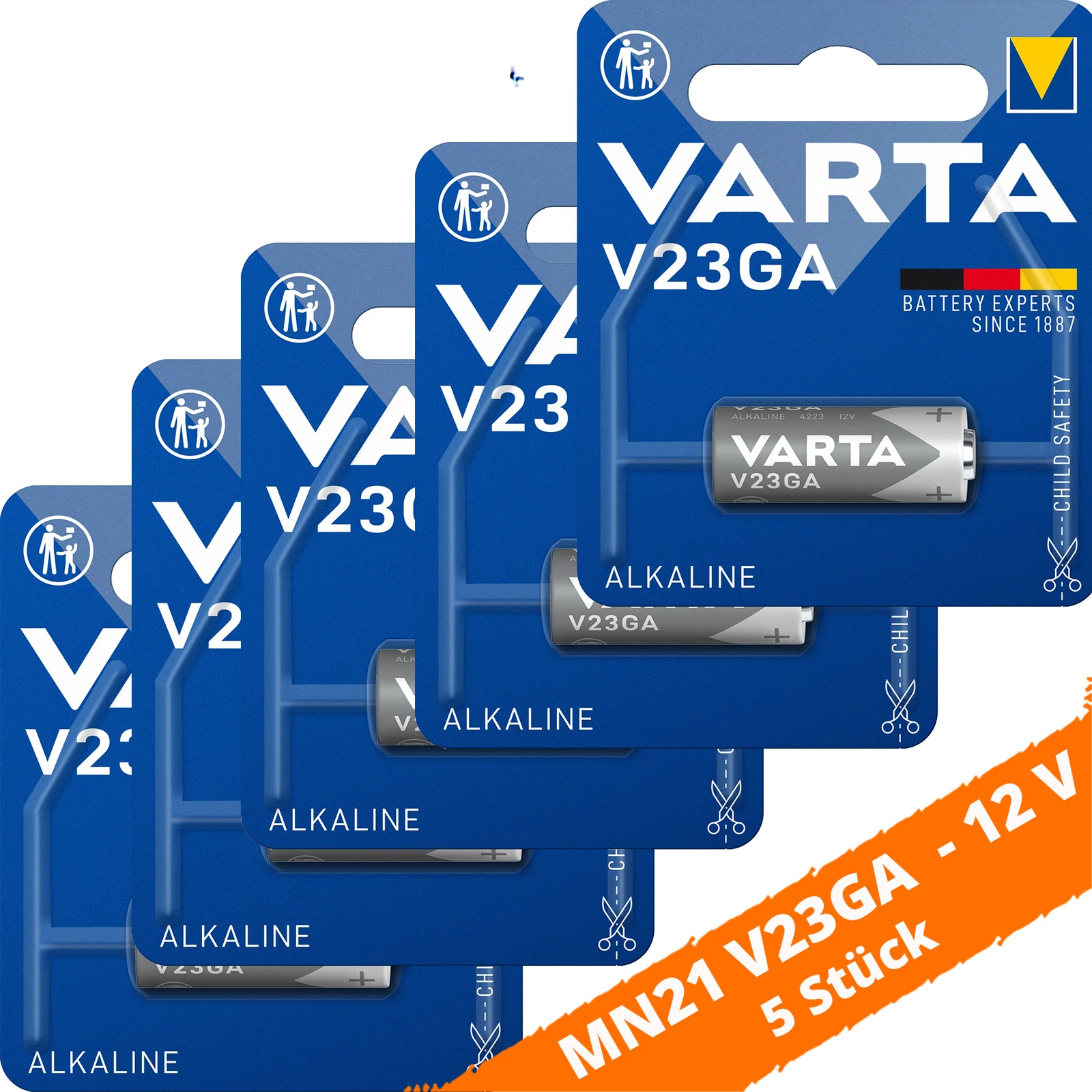 5x Varta V23GA LRV08 LR23A Alkaline 12V  MN21 P23GA A23 23A LR23 LRV08 4223