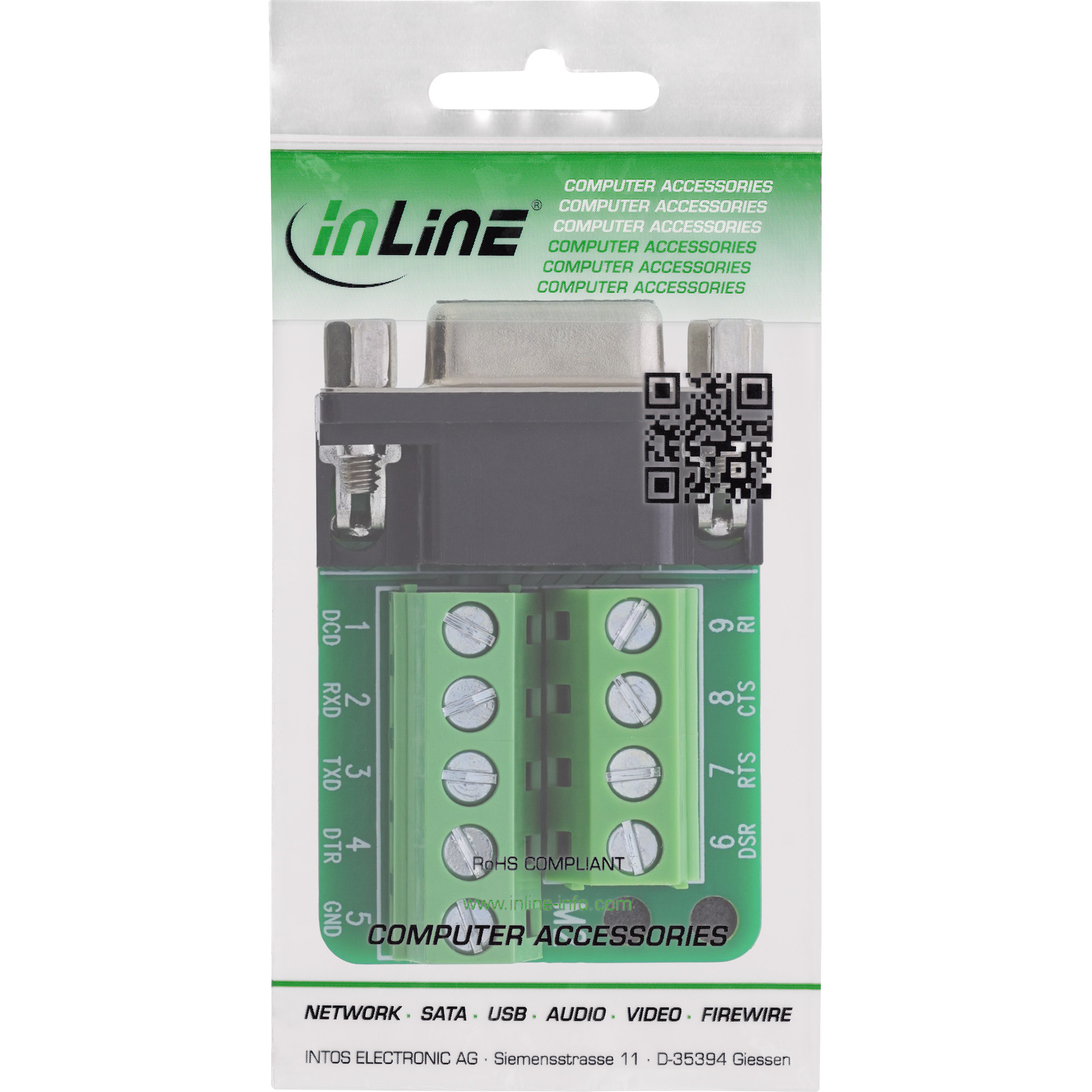 InLine® Terminalblock D-Sub 9 Buchse, 2-reihig, Schraubklemme, Schraubsicherung InLine® Terminalblock D-Sub 9 Buchse, 2-reihig, Schraubklemme, Schraubsicherung