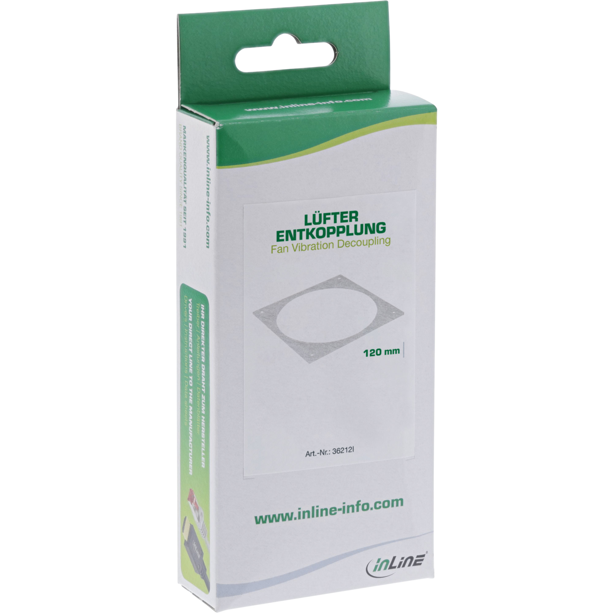 Inline® Lüfter Entkopplung, für 120mm Lüfter