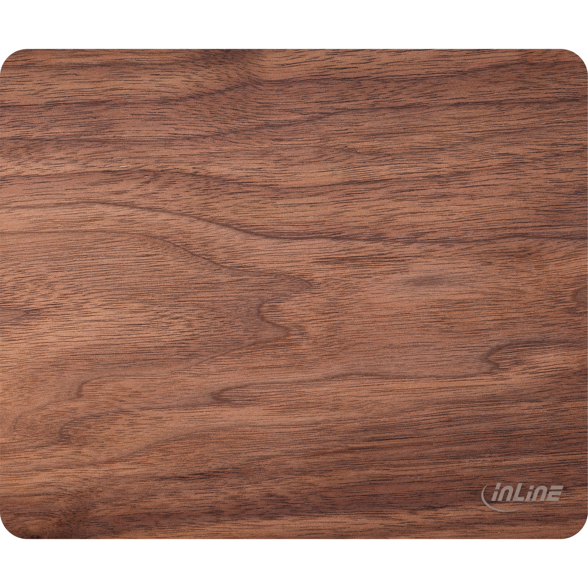Inline® WoodPad, Echtholz Mauspad, Walnuss, 240x200mm