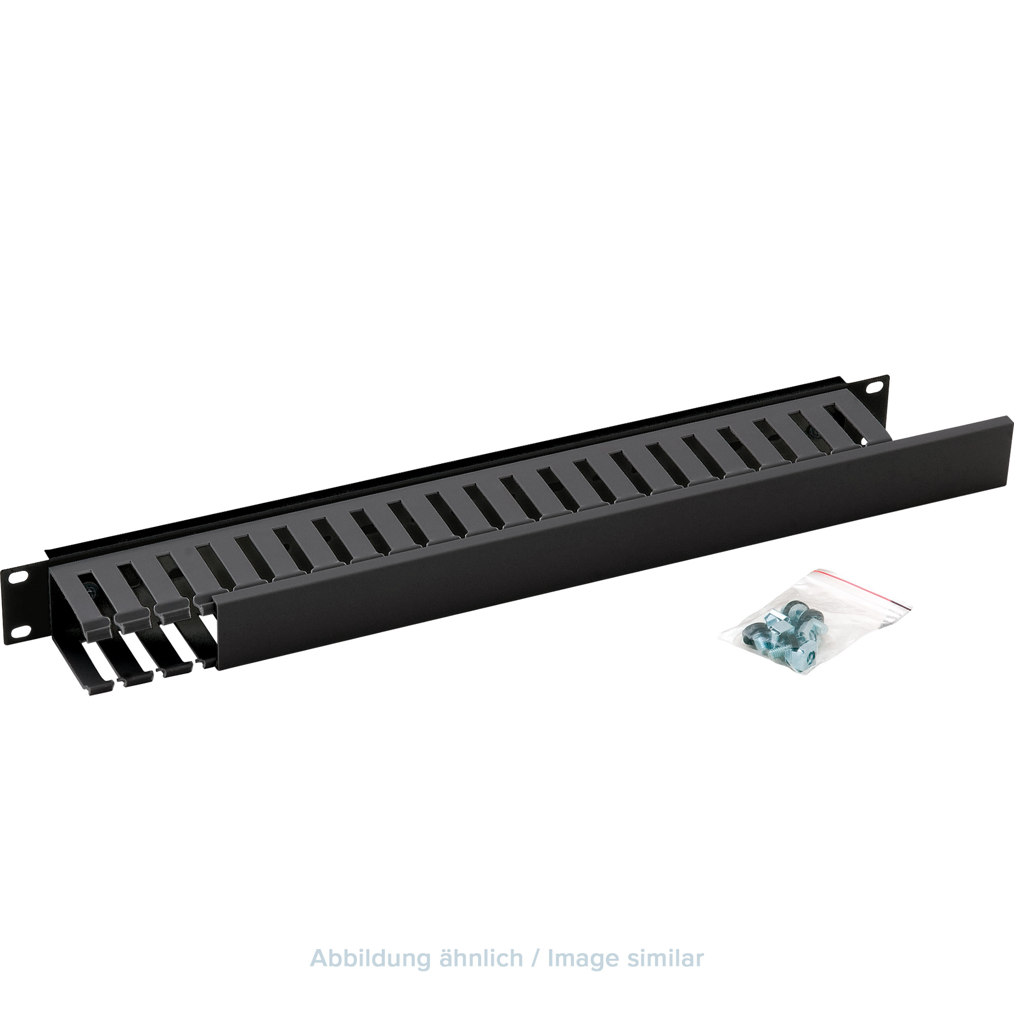 Triton RAB-VP-X02-A1 19" Kunststoffkabelkanal 1HE, einseitig, schwarz
