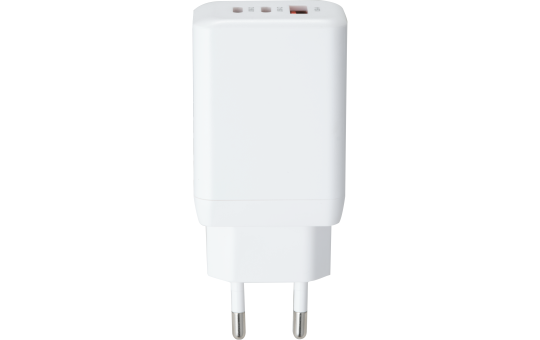 USB GaN Schnellladegerät McPower, 65W, 2x USB-C PowerDelivery, 1x USB-A QC