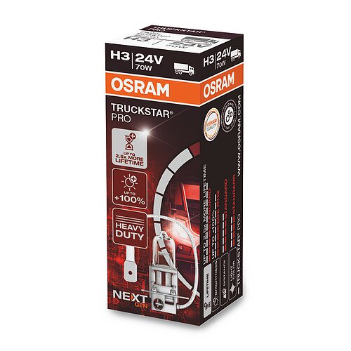 OSRAM H3 24V 70W PK22s TRUCKSTAR® PRO NEXT GEN bis +100% mehr Licht 1Stück