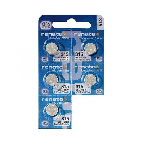5x SR716SW SR67 315 Silberoxid Batterie Renata 1,55 V 