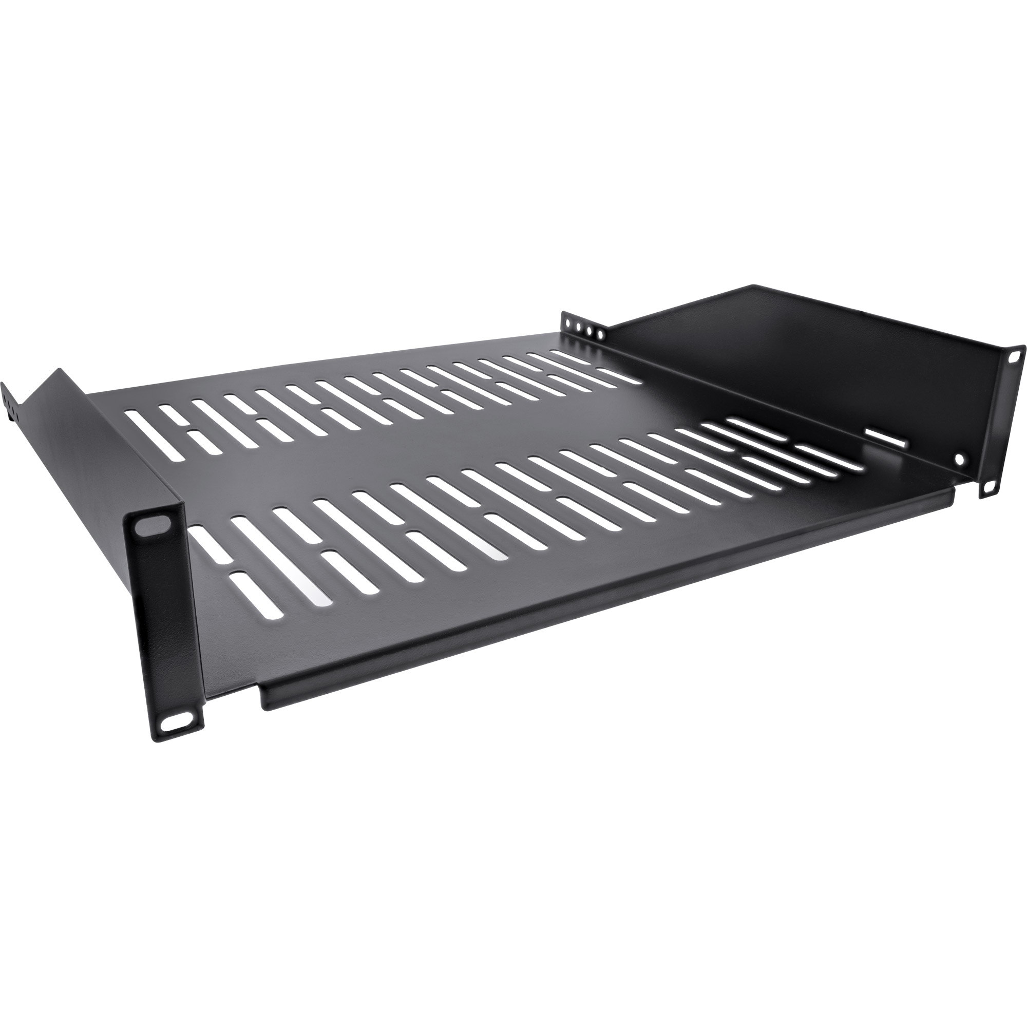 Inline® 19" Fachboden, 400mm, 20kg, 2HE, RAL 9005 schwarz