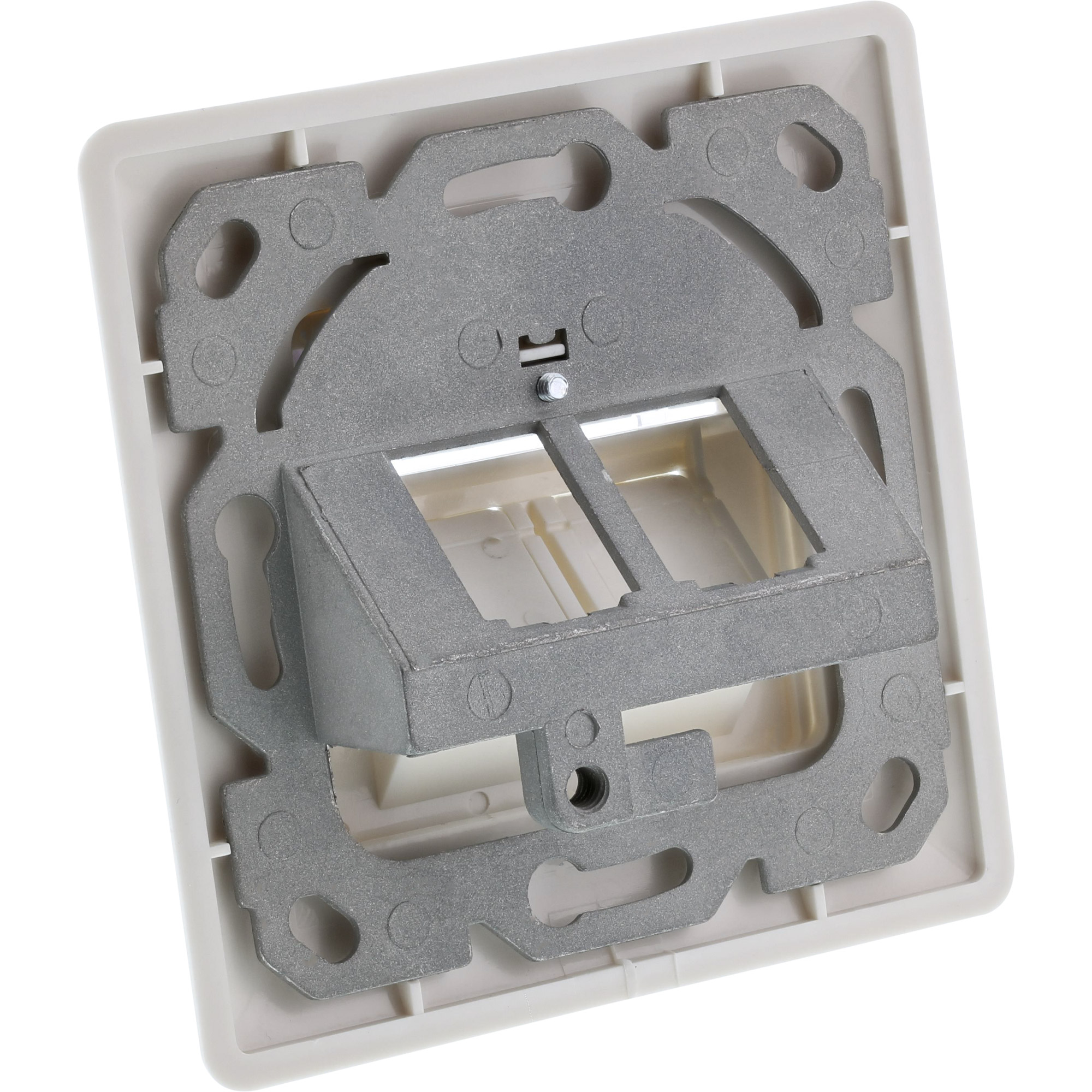 Inline® Rahmenset für 2x RJ45 Bu/LSA Einsatz, Keystone SNAP-In, weiß RAL9010