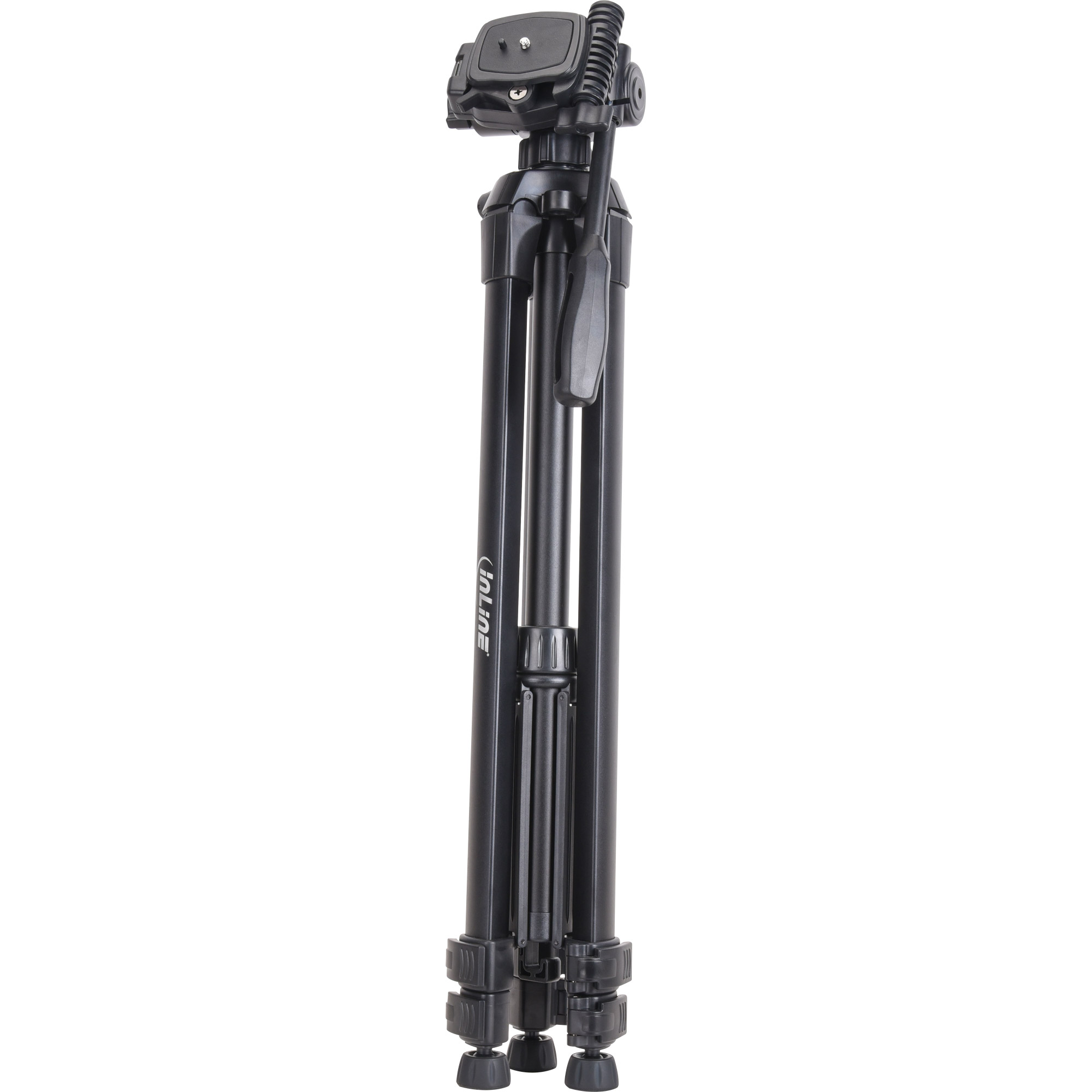 Inline® Stativ für Digitalkameras und Videokameras, Aluminium, schwarz