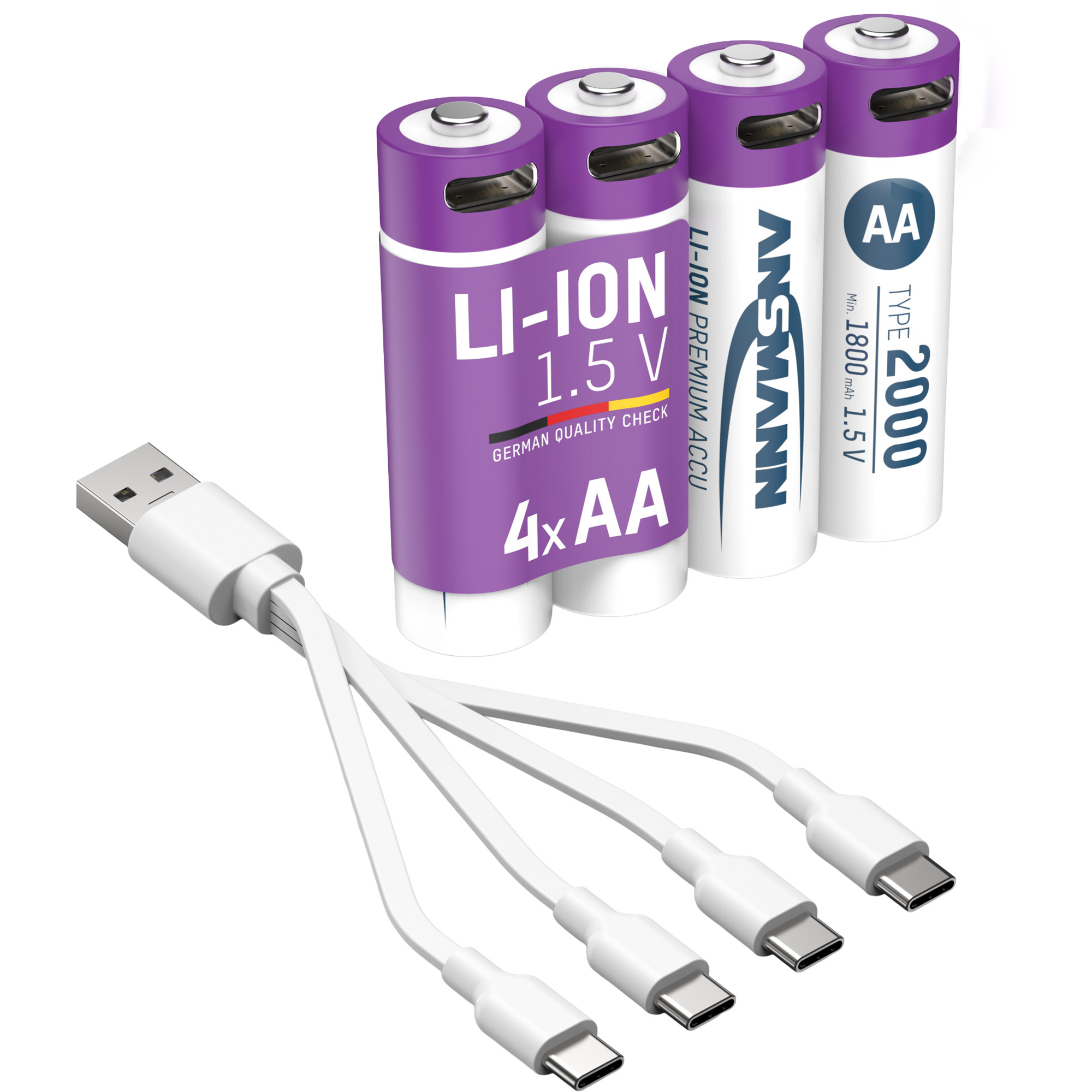 4x Ansmann Li-Ion AA Mignon Akku 1,5V - 2000mAh 4x Ansmann Li-Ion AA Mignon Akku 1,5V - 2000mAh