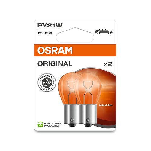 PY21W 12V 21W BAU15s (gelb) Blister 2st. OSRAM