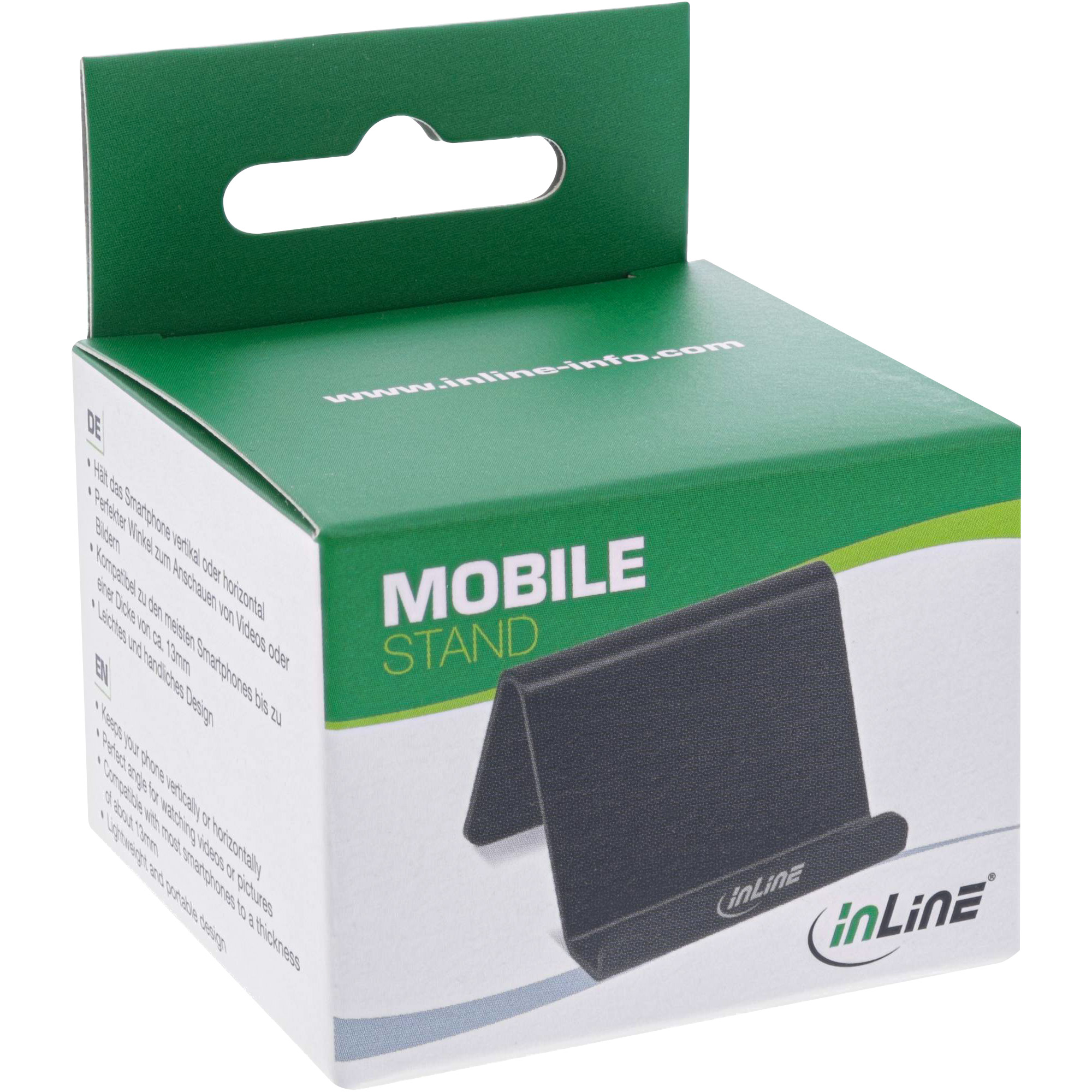 Inline® Smartphone und Handy Halterung für Schreibtisch / Regal, schwarz