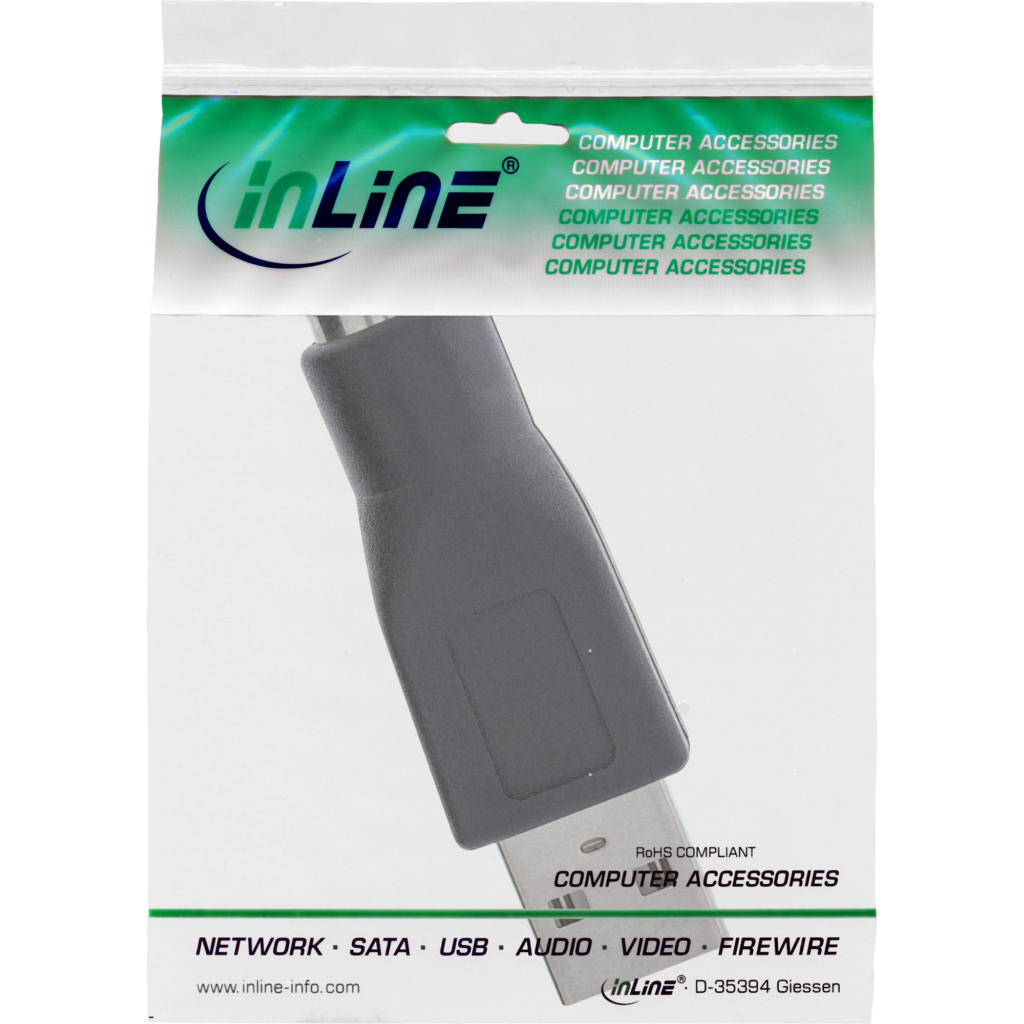 Inline® USB PS/2 Adapter, USB Stecker A auf PS/2 Buchse Inline® USB PS/2 Adapter, USB Stecker A auf PS/2 Buchse