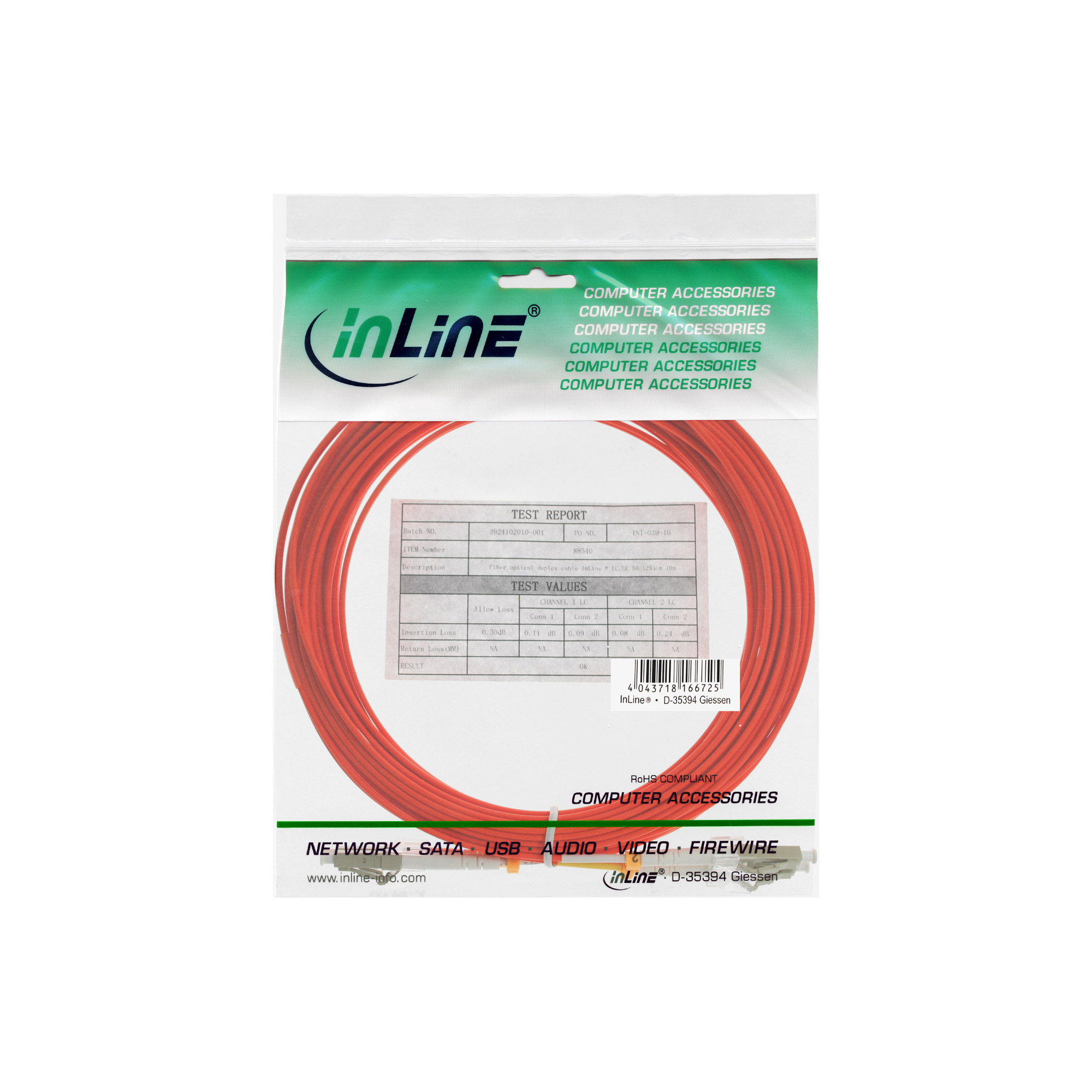 Inline® LWL Duplex Kabel, LC/LC, 50/125µm, OM2, 7m