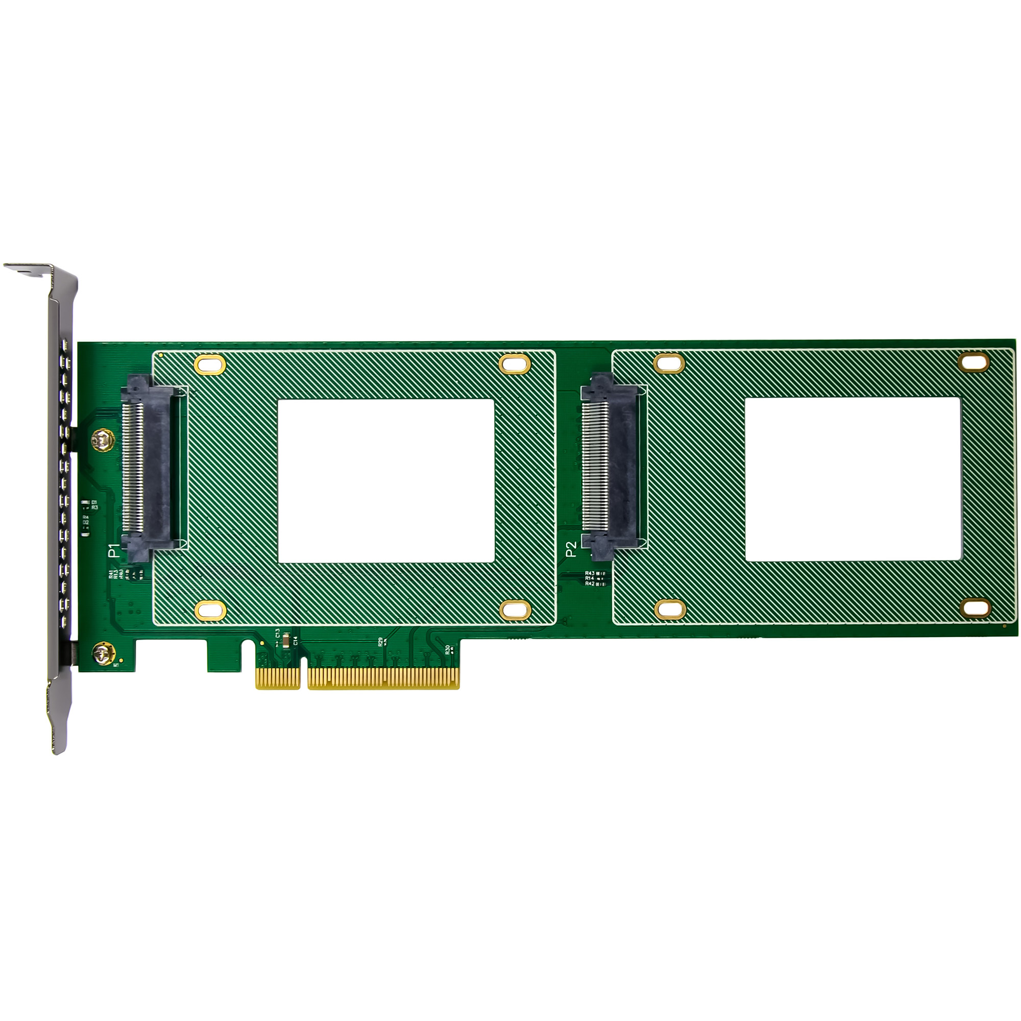InLine® PCIe Karte zu 2x intern U.2 NVMe SFF-8639 - Bifurcation, PCIe x8, schmal