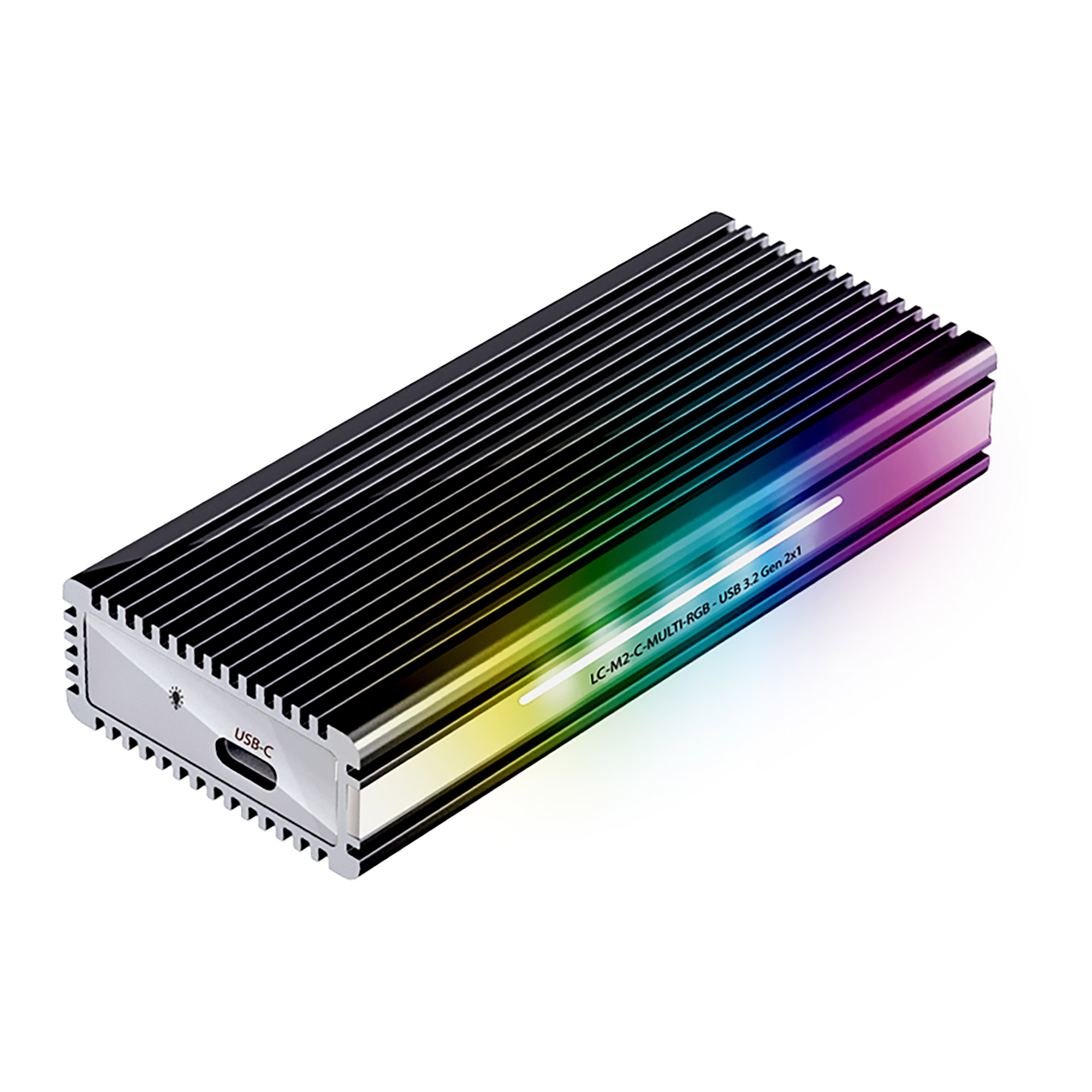 LC-Power LC-M2-C-MULTI-RGB M.2-SSD-gehäuse (NVMe & SATA), USB 3.2 Gen.2x1, RGB LC-Power LC-M2-C-MULTI-RGB M.2-SSD-gehäuse (NVMe & SATA), USB 3.2 Gen.2x1, RGB