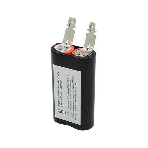 Notleuchtenakku NiMH 2,4V 3600mAh F1x2 4/3A mit Faston-Anschluss Notleuchtenakku NiMH 2,4V 3600mAh F1x2 4/3A mit Faston-Anschluss