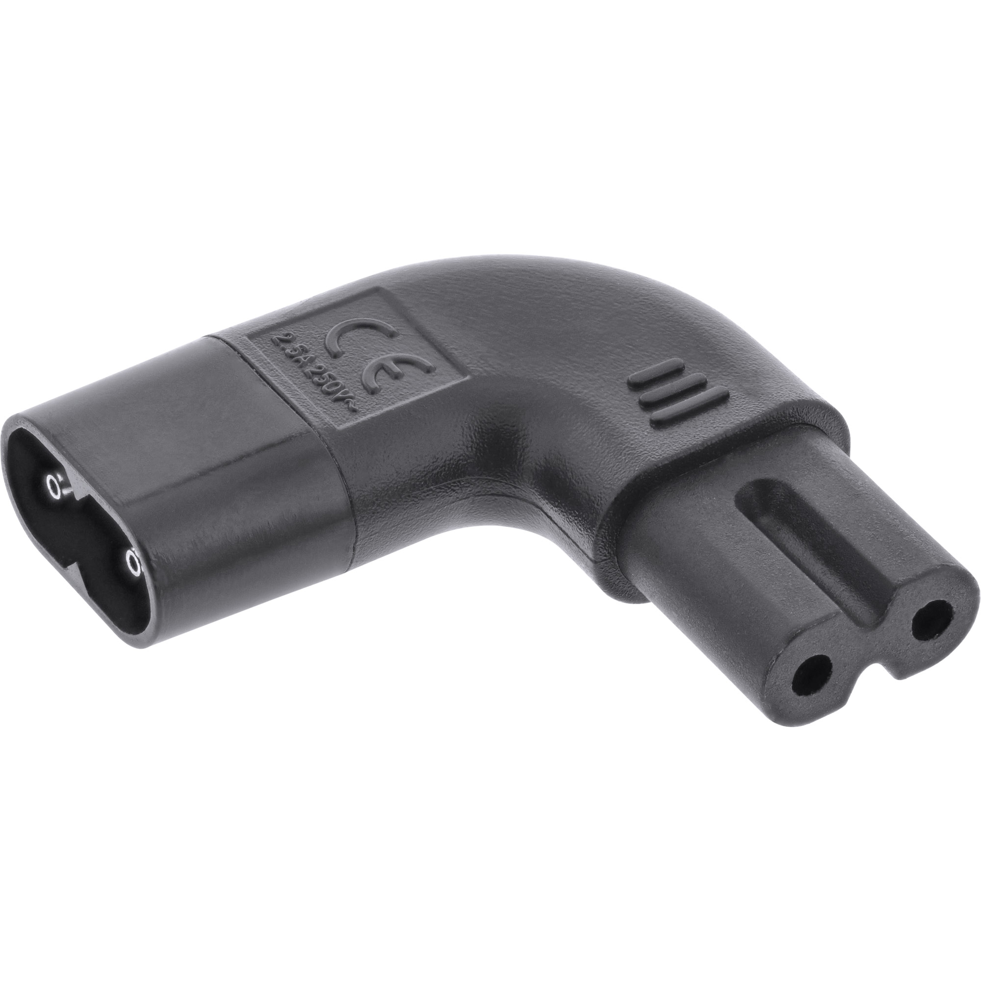 Inline® Netzadapter IEC 60320 C8 / C7, links/rechts gewinkelt 2pol. Inline® Netzadapter IEC 60320 C8 / C7, links/rechts gewinkelt 2pol.