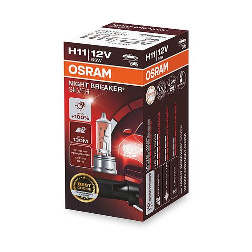 OSRAM H11 12V 55W PGJ19-2 NIGHT BREAKER® SILVER +100% 1 Stück